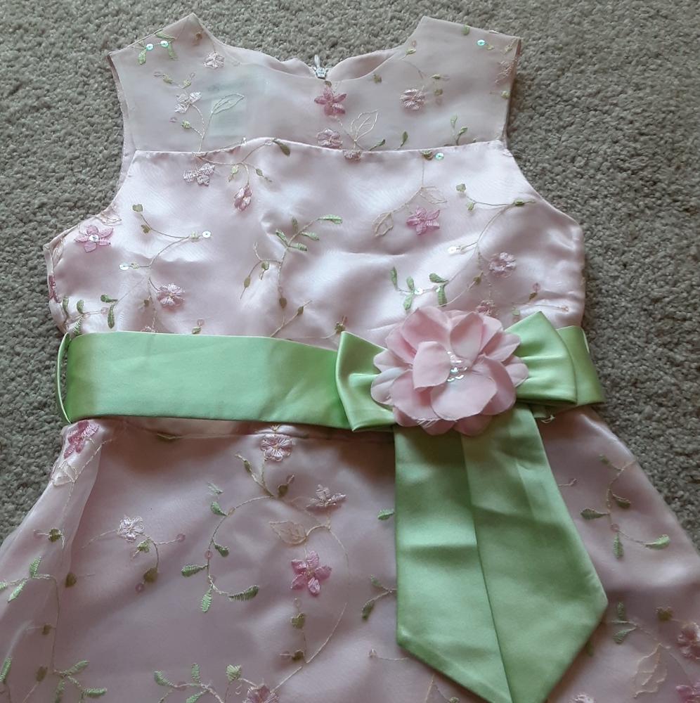 Bonnie Jean Floral Pink Dress Girls 8 - Picture 3 of 9